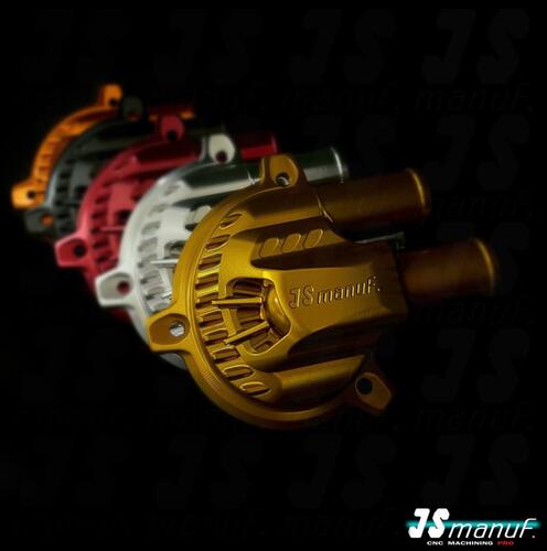 vespa300改装台湾js水泵cnc散热水泵盖GTSGTV6日散热盖黑化盖