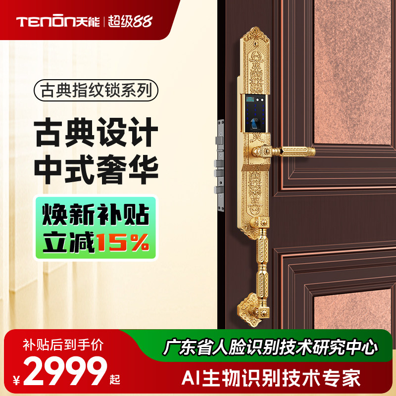 亚太天能密码锁古典锁指纹锁图片