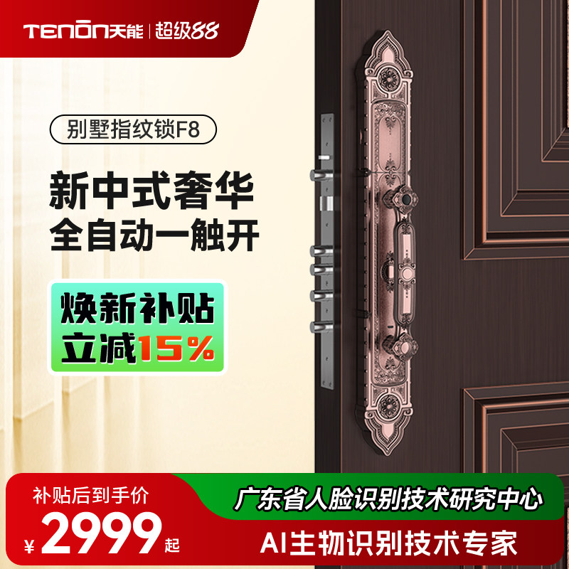 亚太天能欧式古典豪华别墅指纹锁图片