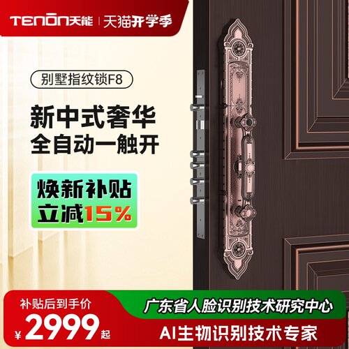 亚太天能欧式古典豪华别墅指纹锁