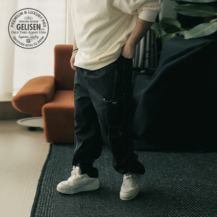 格里森GELISEN大码美式复古痞帅男工装休闲裤宽松直筒潮牌长裤