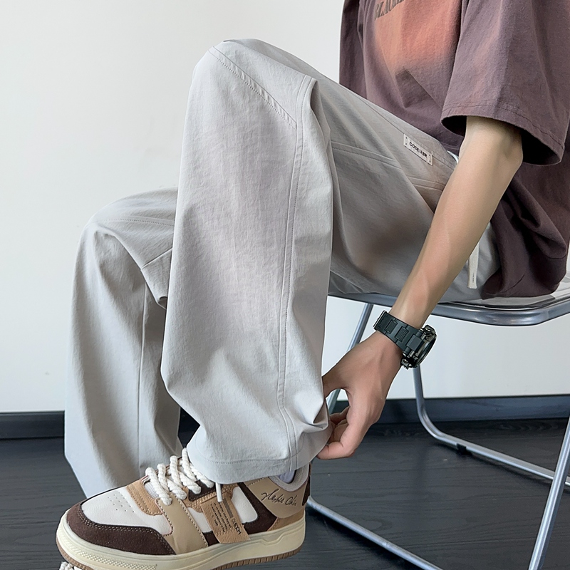 夏季直筒长裤宽松百搭冰感透气