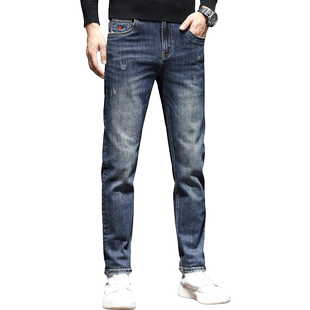 罗蒙美式牛仔裤男士潮牌复古水洗2024秋季新款宽松直筒休闲长裤子