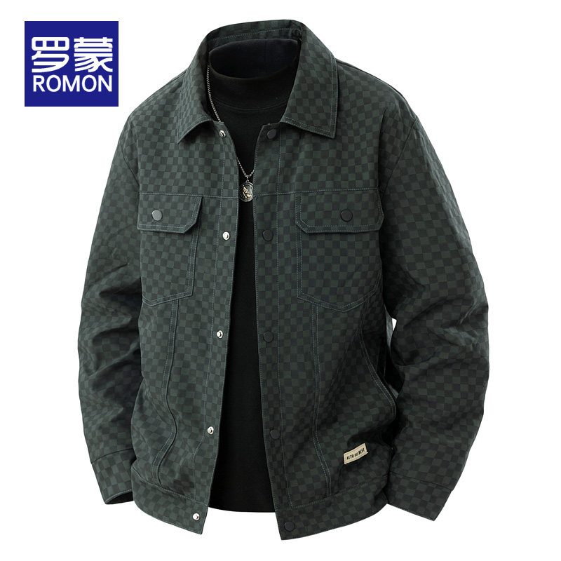 罗蒙工装外套男士2026新款春秋季宽松休闲上衣服潮牌翻领夹克男款 - 罗蒙艾泽威兰专卖店出品
