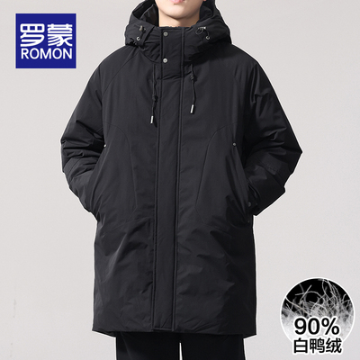 罗蒙基础大众连帽常规羽绒服