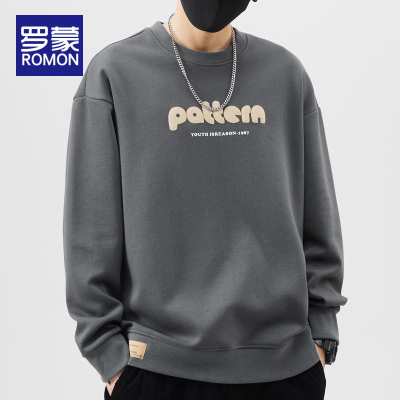 罗蒙2024新款圆领卫衣男
