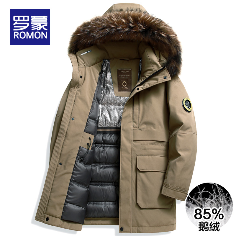 罗蒙连帽日常常规款羽绒服