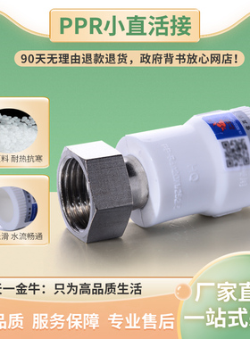 天一 金牛 PPR小直活接热水器通用 20x1/2 全铜螺帽4分直 ppr配件
