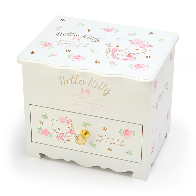 现货 日本Sanrio Hello Kitty凯蒂猫绝版木制梳妆台镜子收纳柜