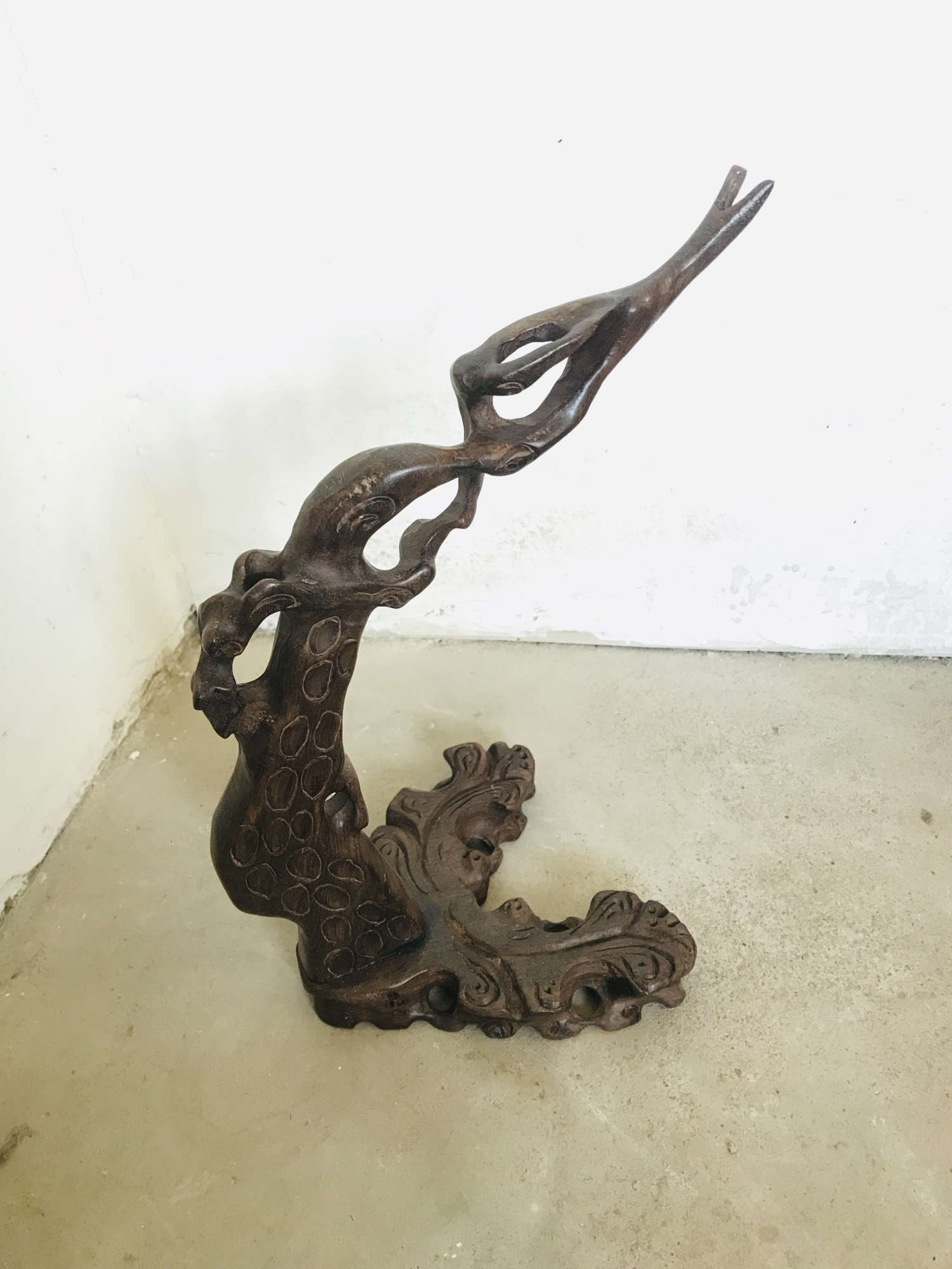 木雕工艺品摆件实木玉架架毛笔架饰品吊坠展示架