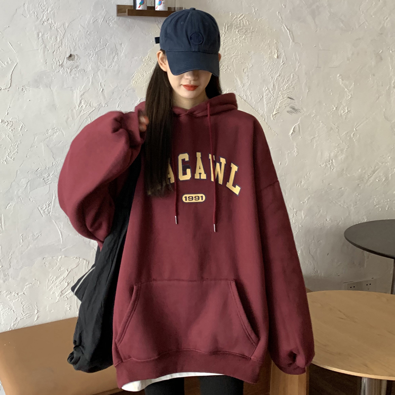 Real shot of 250g sweater women's loose Korean lazy style BF Plush thickened chic Hong Kong Style coat