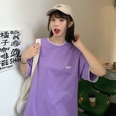 實拍實價短袖t恤女中長款假兩件