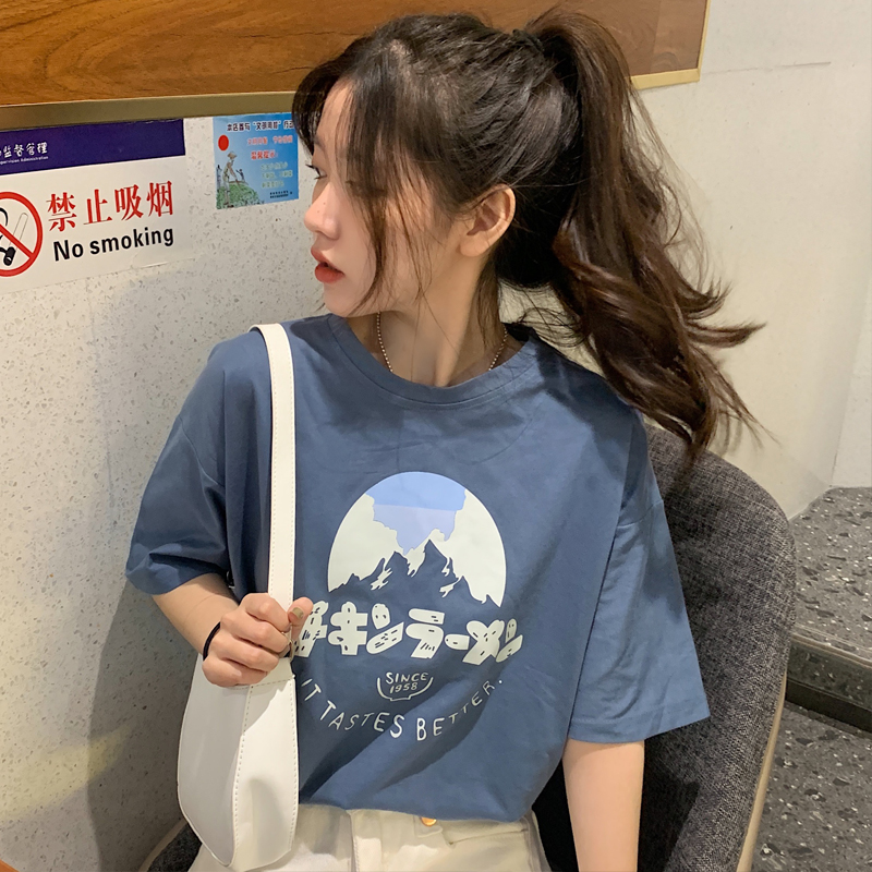 實拍短袖恤女寬鬆韓版潮原宿風半袖上衣
