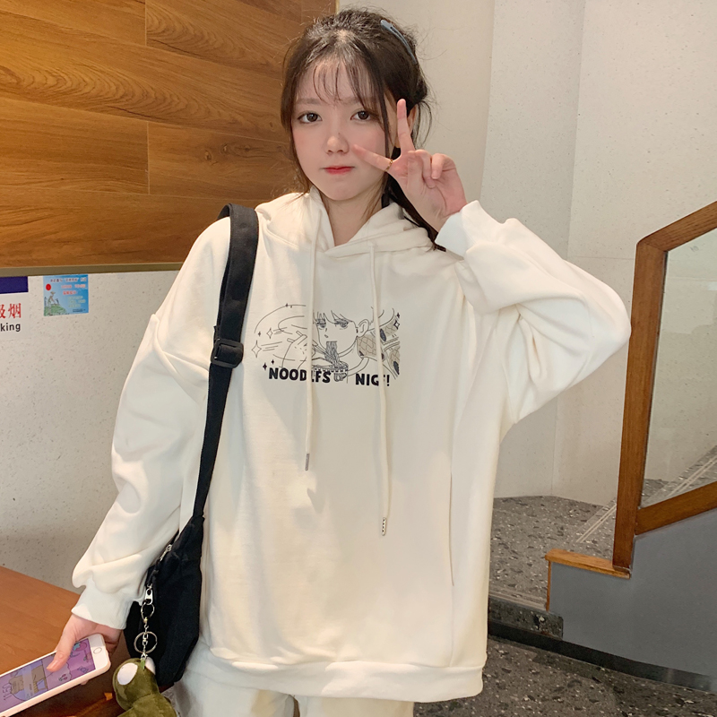 Women's loose Korean Slouchy style BF Plush thickened ancient coat