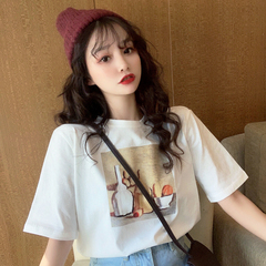實拍實價短袖t恤女印花
