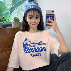 實拍實價短袖t恤女字母印花半袖上衣