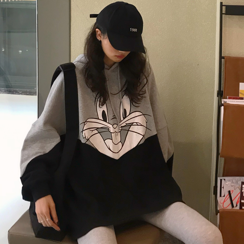 Real photo thin rabbit bodyguard women's loose Korean lazy style salt coat