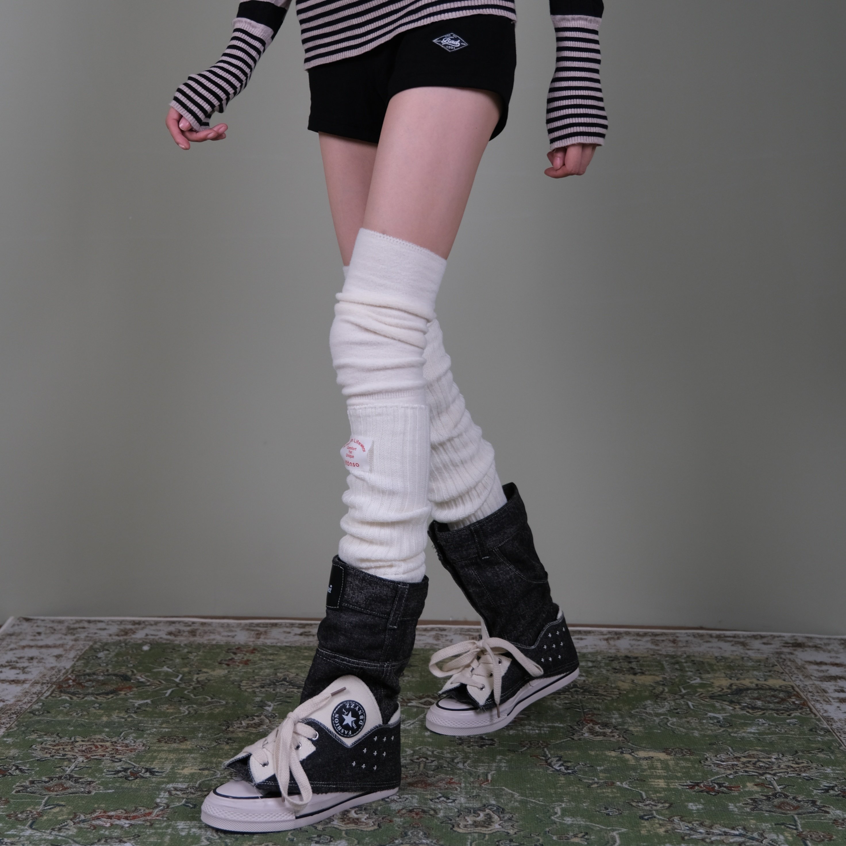 西岭【白色贴标堆堆袜女保暖过膝叠穿休闲个性风秋冬氛围感穿搭,女士内衣/男士内衣/家居服,长筒袜,淘宝优惠券,粉丝福利购,淘宝优惠卷