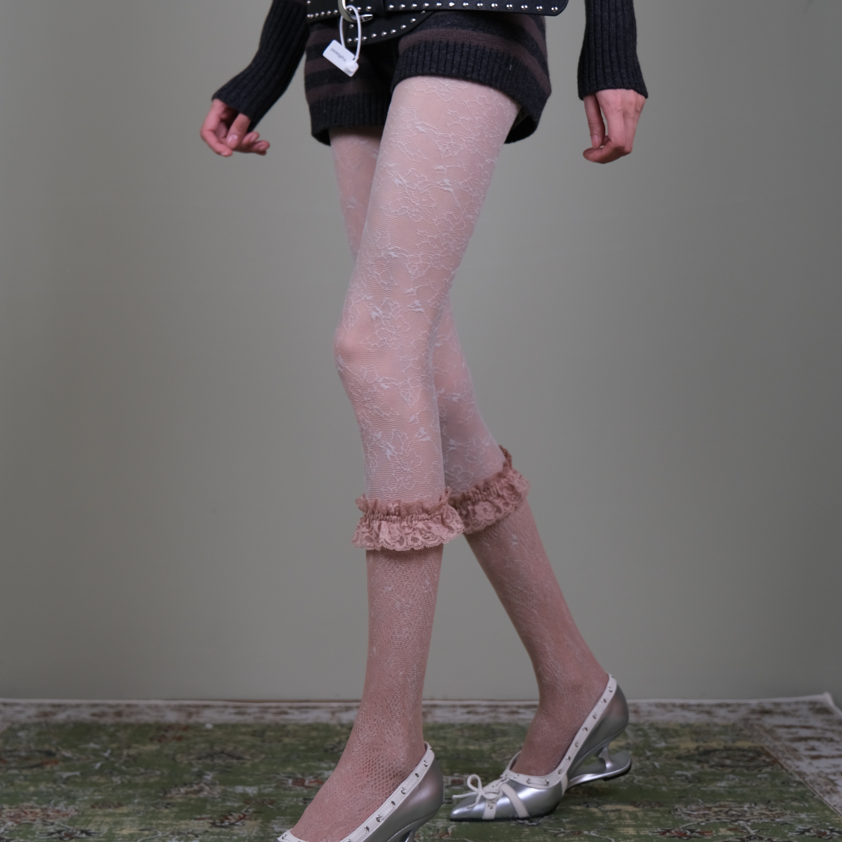 复古甜酷蕾丝小腿堆堆袜