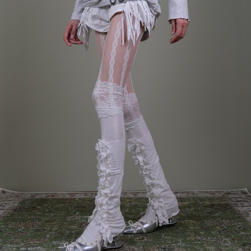 低饱和日杂感蕾丝边叠穿堆堆袜子