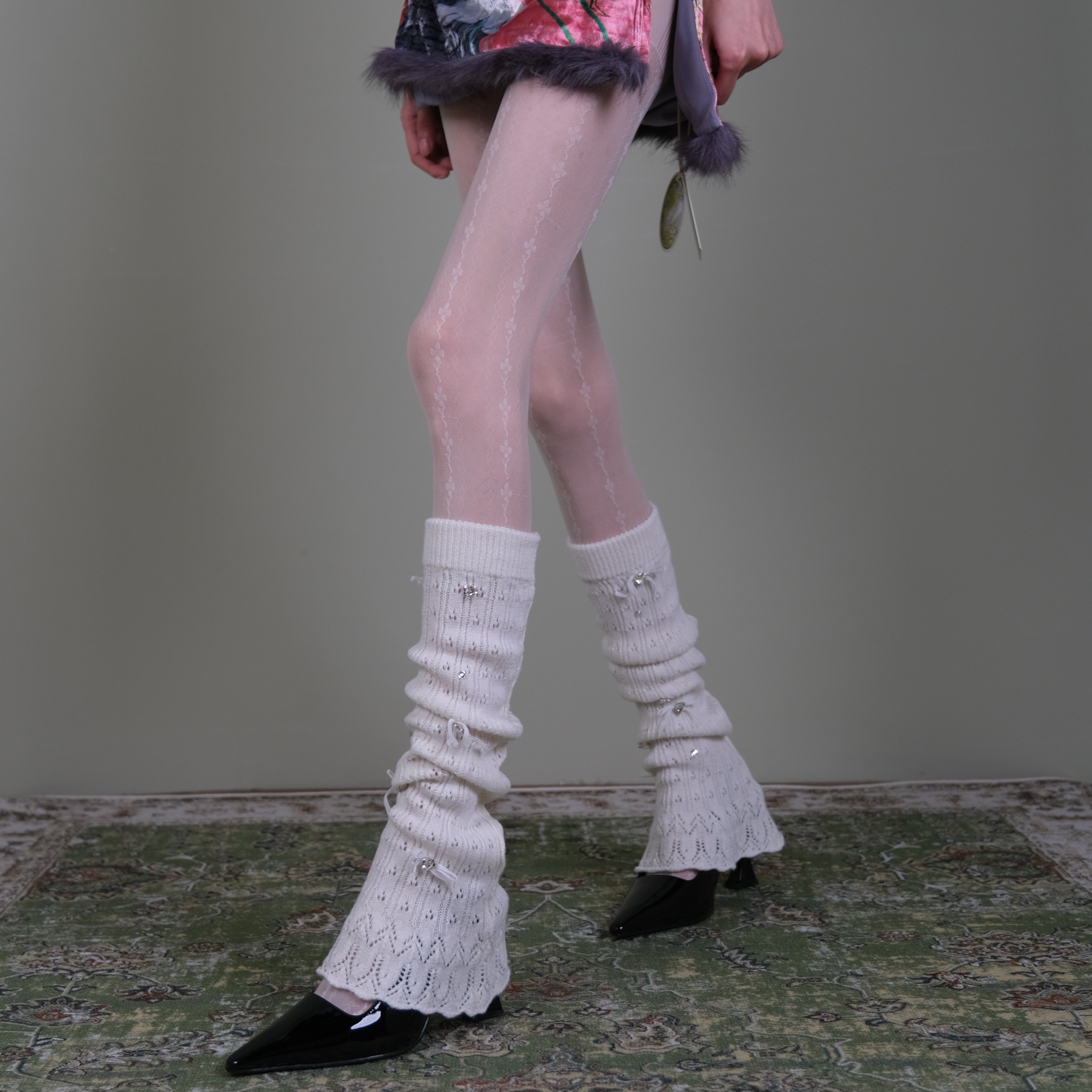 西岭【蕾丝边堆堆袜拼接连裤袜女 甜柔复古风 搭印花毛绒短裙潮袜,女士内衣/男士内衣/家居服,长筒袜,淘宝优惠券,粉丝福利购,淘宝优惠卷