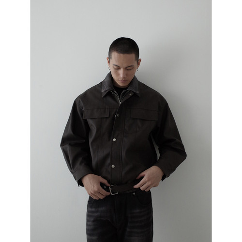 INKNOTS拼接假两件夹克外套