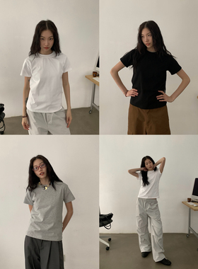 INKNOTS夏季索罗娜凉感235G短袖T恤女合身剪裁美式复古正肩上衣潮