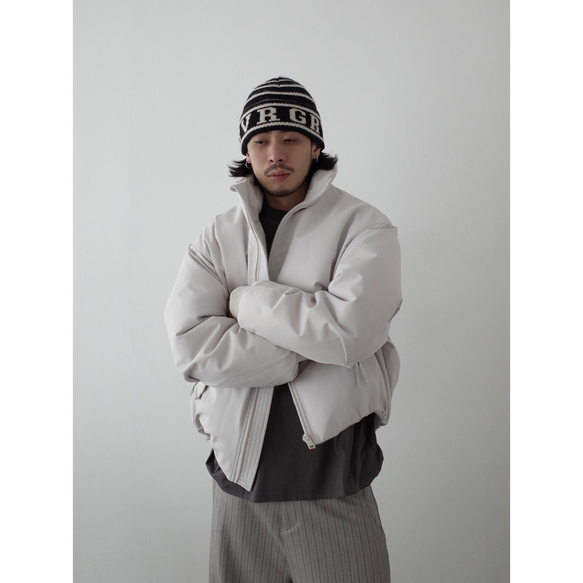 INKNOTS美式复古短宽90绒立领羽绒服男女加厚夹克工装棉衣外套潮