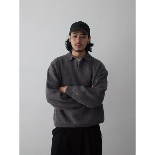 INKNOTS灰色老钱风休闲针织衫