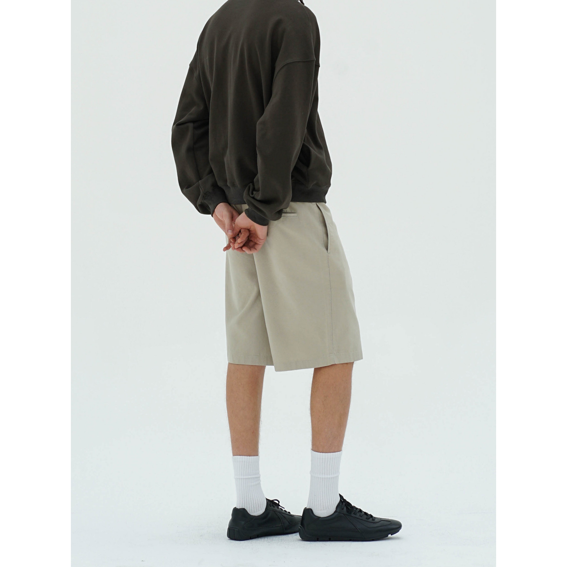 INKNOTS莱赛尔简约休闲短裤西裤男女cleanfit宽松直筒高级五分裤