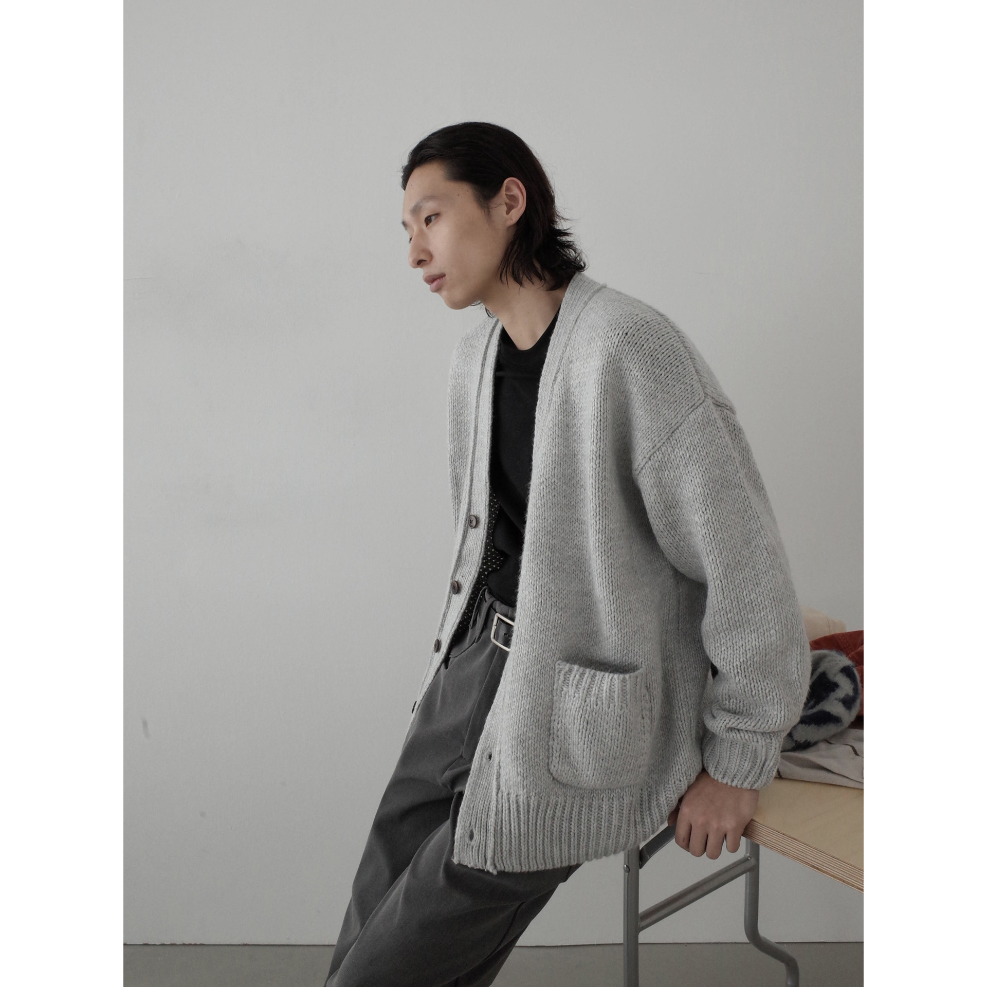 INKNOTS慵懒风V领针织开衫毛衣潮