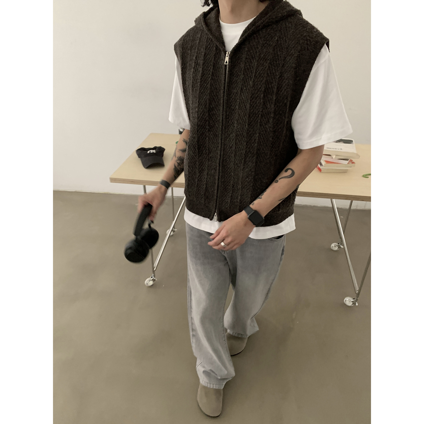 INKNOTS美式复古针织马甲背心