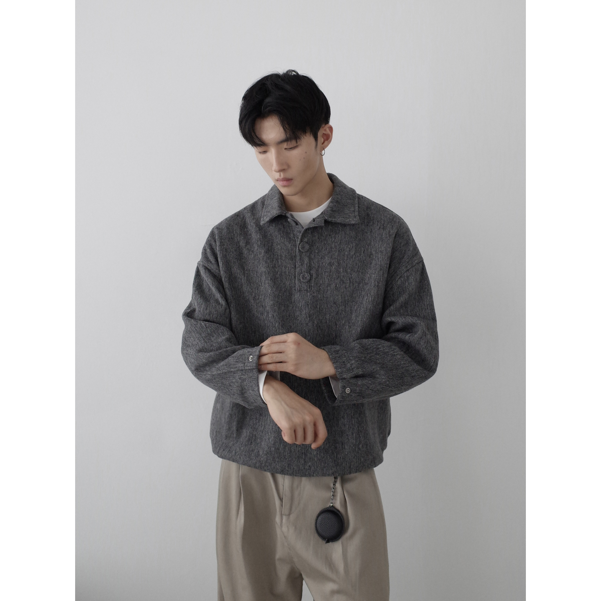 INKNOTS高密厚实老钱风翻领上衣