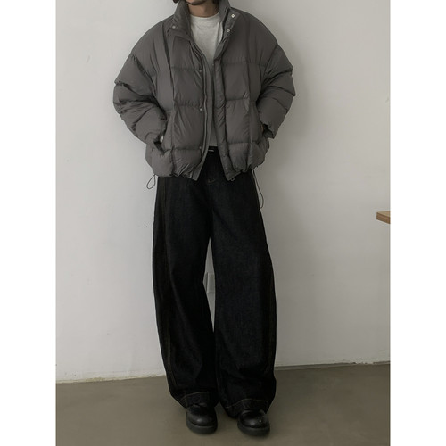 INKNOTS原色阔腿弯刀牛仔裤