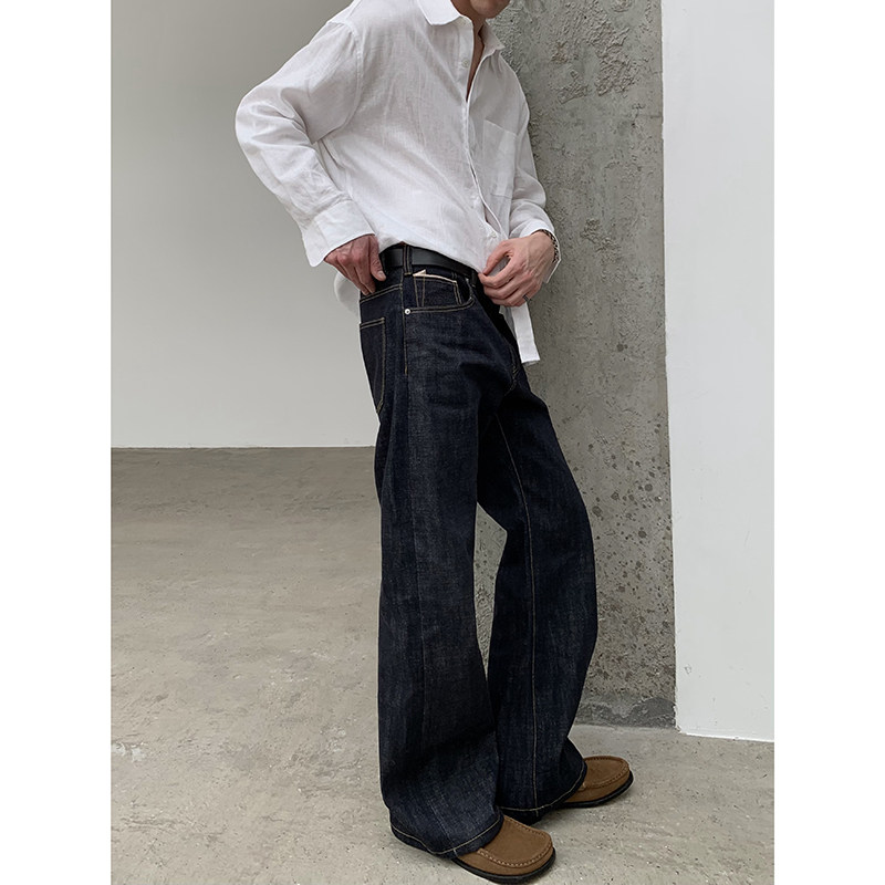 thumbnail for INKNOTS Puree Denim Red Ear Red Edge 15.5oz Primary Color Jeans Men's Cheanfit Straight Leg Pants