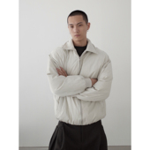 INKNOTS美式 复古简约高级感90绒加厚羽绒服男女短宽教练夹克外套