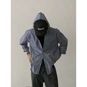 衬衫 复古格子连帽长袖 男女街头潮牌宽松休闲衬衣 美式 INKNOTS秋季