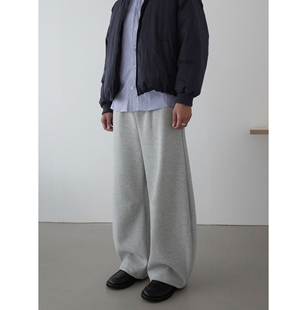 潮 男女宽松阔腿直筒裤 INKNOTS美式 复古解构垂感加绒弯刀休闲卫裤
