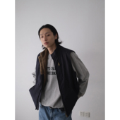 INKNOTS美式 外套ins 立领短款 复古羊羔毛工装 马甲男女潮牌叠穿无袖