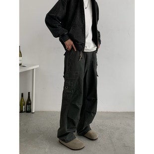 男女宽松直筒阔腿休闲口袋伞兵裤 裤 复古工装 INKNOTS水洗做旧美式