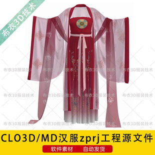 CLO3D和MD软件工程源文件超划算zprj格式 服装 设计模型样衣素材7款