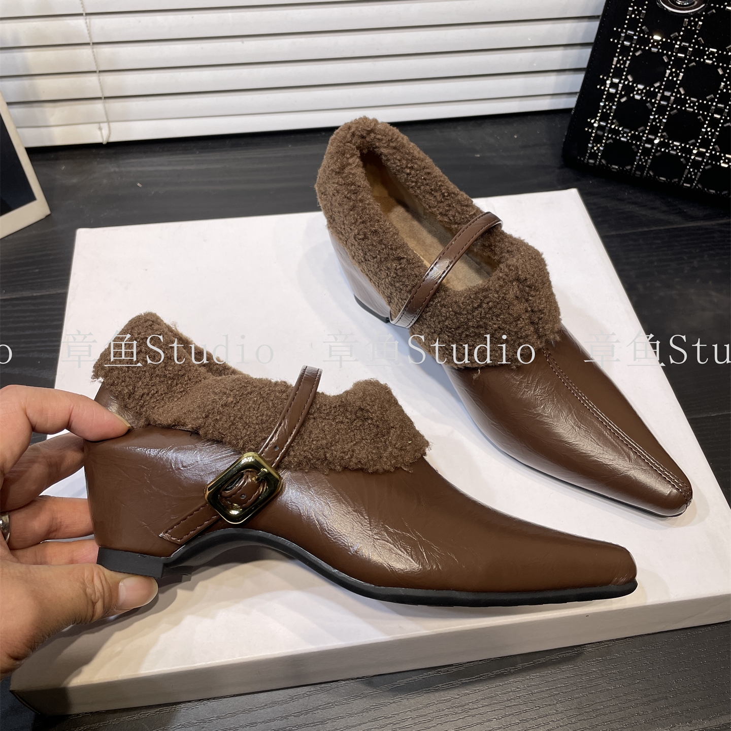 外穿内增高加绒保暖棉鞋单鞋