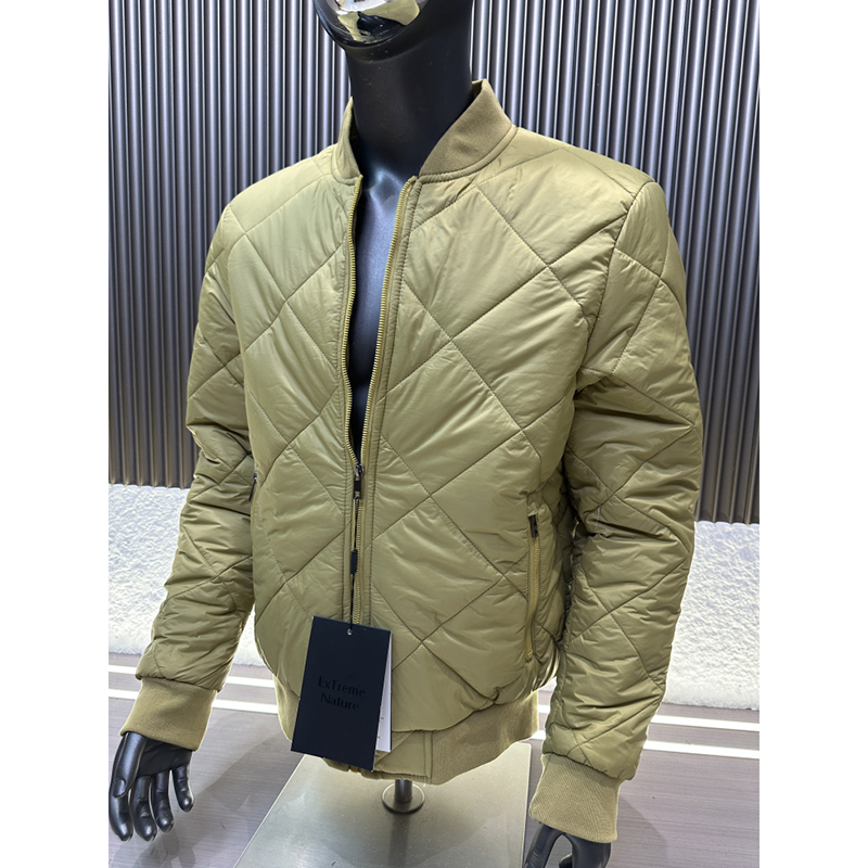 CF&CLO 菱格斜纹夹棉棉服 秋冬男士户外飞行员棒球领外套厚款棉衣