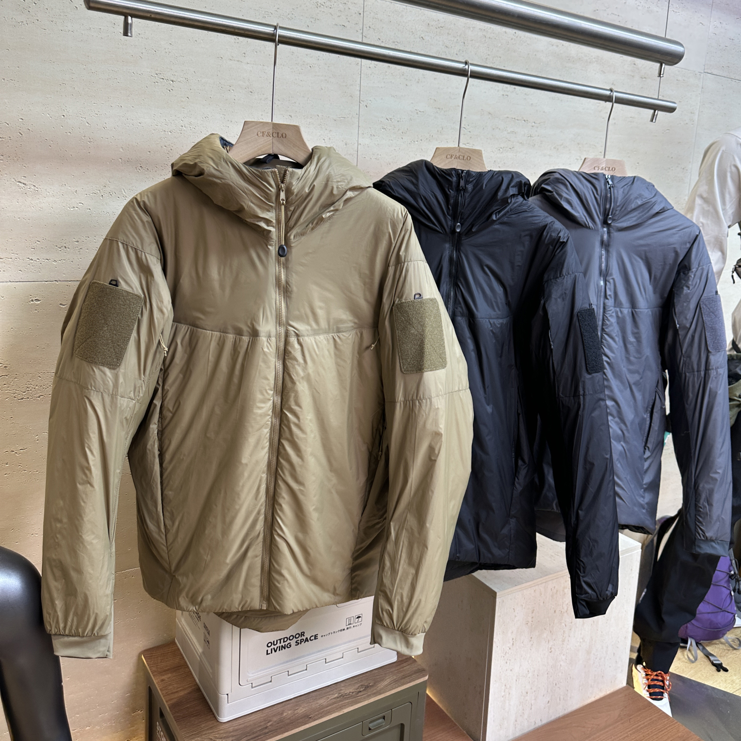 防泼水休闲运动连帽棉衣外套