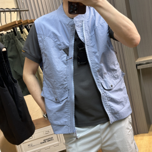 贴合自然@野系高端户外 男女功能性防风口袋背心立领马甲外套 夏季
