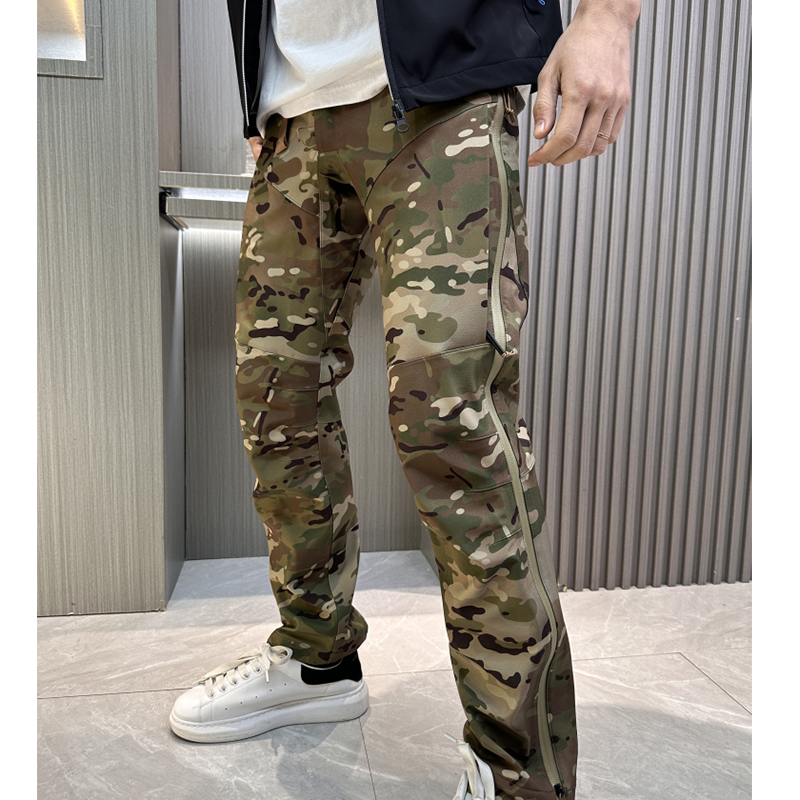 全压胶侧开拉链防水滑雪冲锋裤