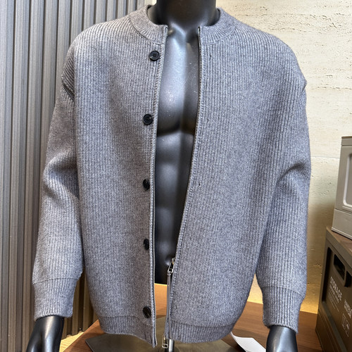 秋季男士时尚圆领拉链针织开衫