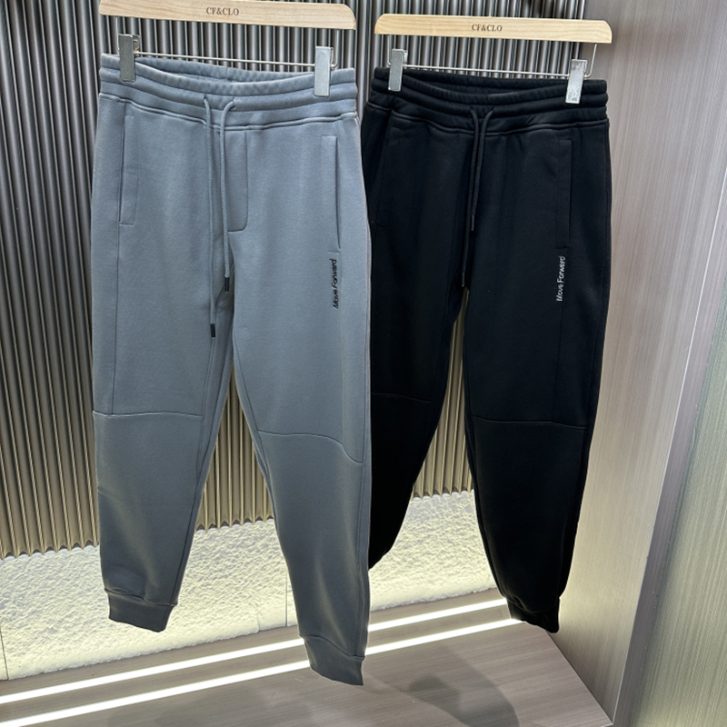 男士加绒加厚运动休闲束脚卫裤