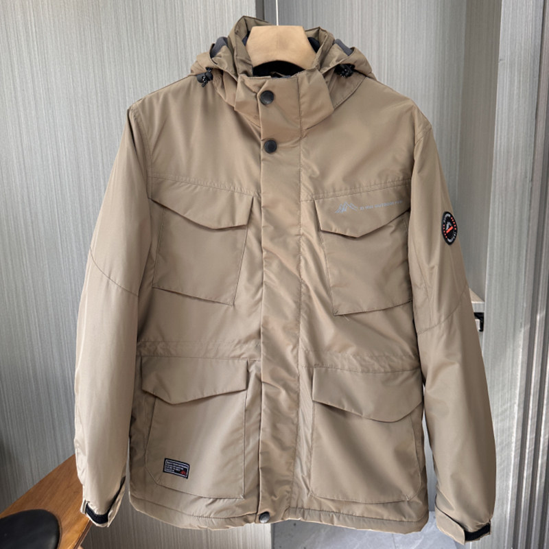 多口袋工装脱卸连帽冲锋衣！冬季加绒加厚户外防风水宽松大码外套,男装,夹克,淘宝优惠券,粉丝福利购,淘宝优惠卷