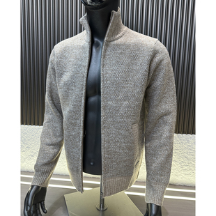 夹克开衫 秋冬立领休闲针织衫 毛衣外套潮 外贸男装 CF&CLO质感细腻